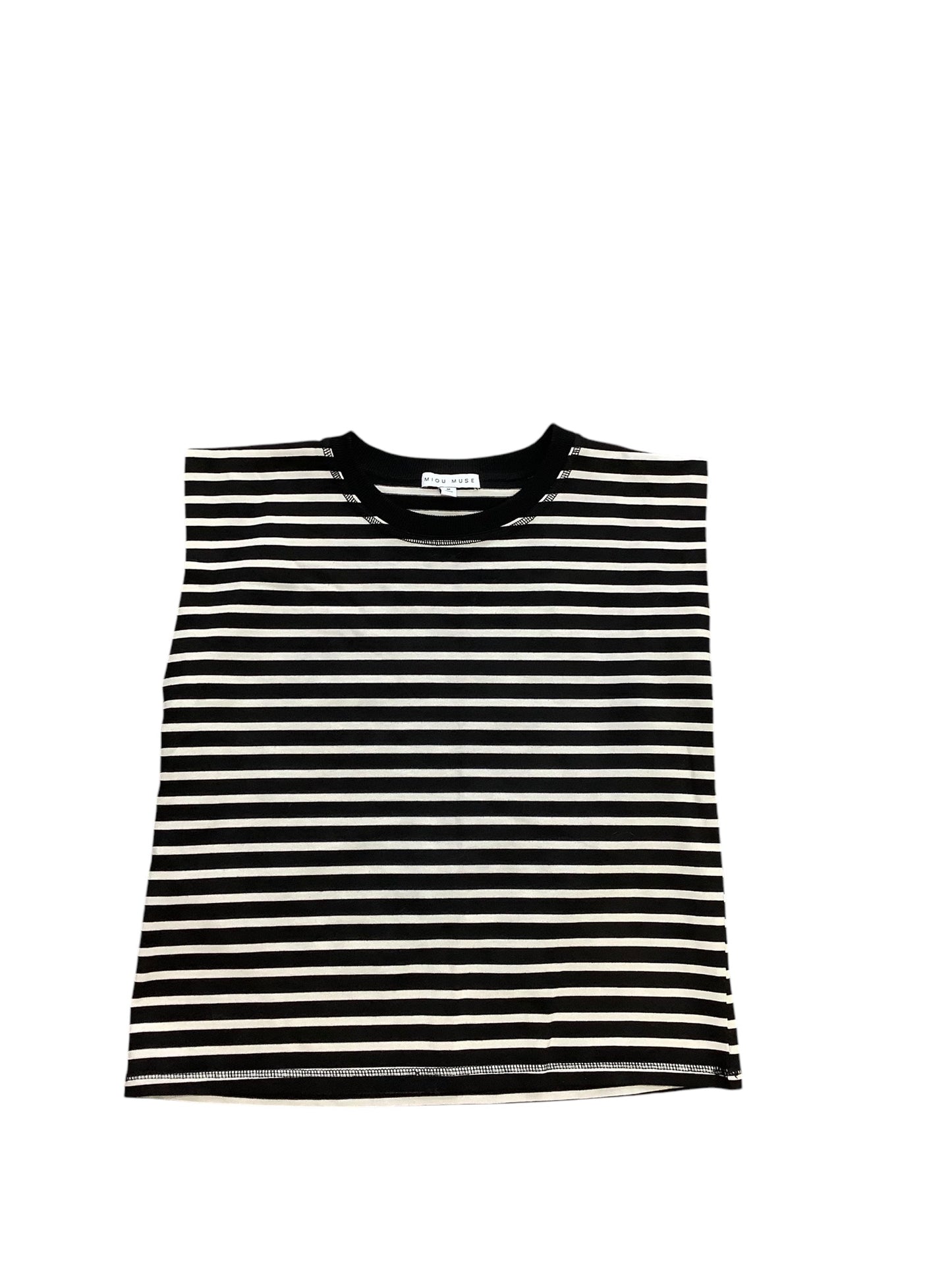 Top Sleeveless By Cmc In Black & White, Size: M