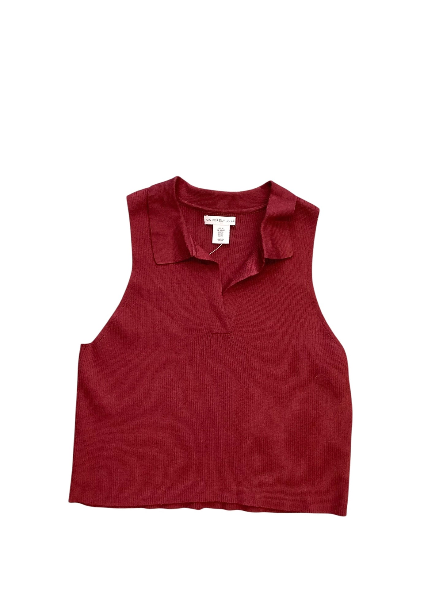 Top Sleeveless By Cmc In Red, Size: Xl