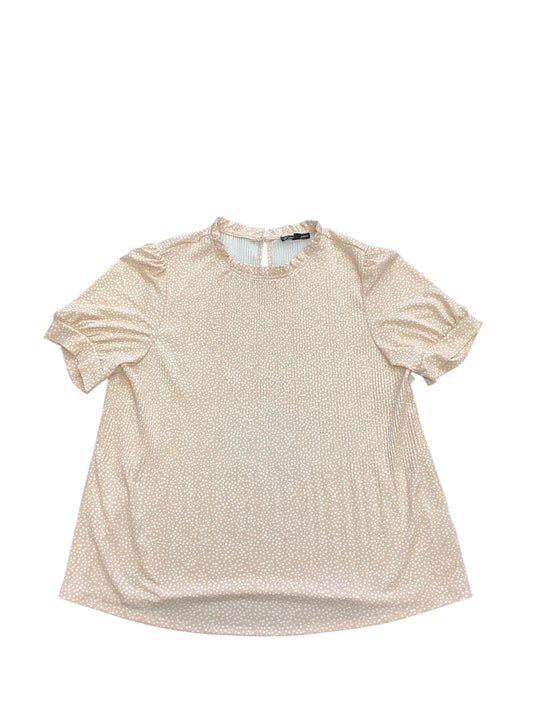 Blouse Short Sleeve By Adrianna Papell In Peach, Size: Xl