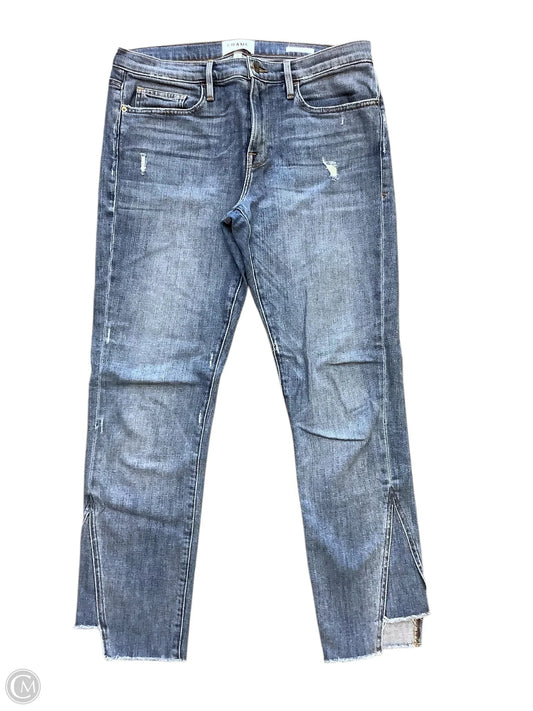 Jeans Skinny By Frame In Blue Denim, Size: 10(30)