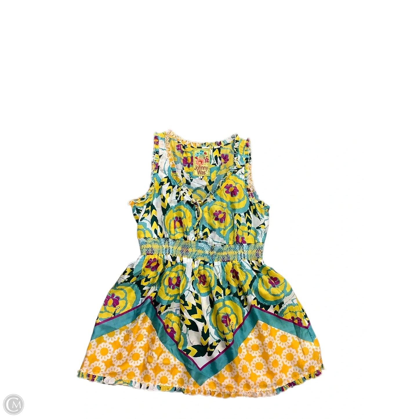 Blouse Sleeveless By Johnny Was In Yellow, Size: S