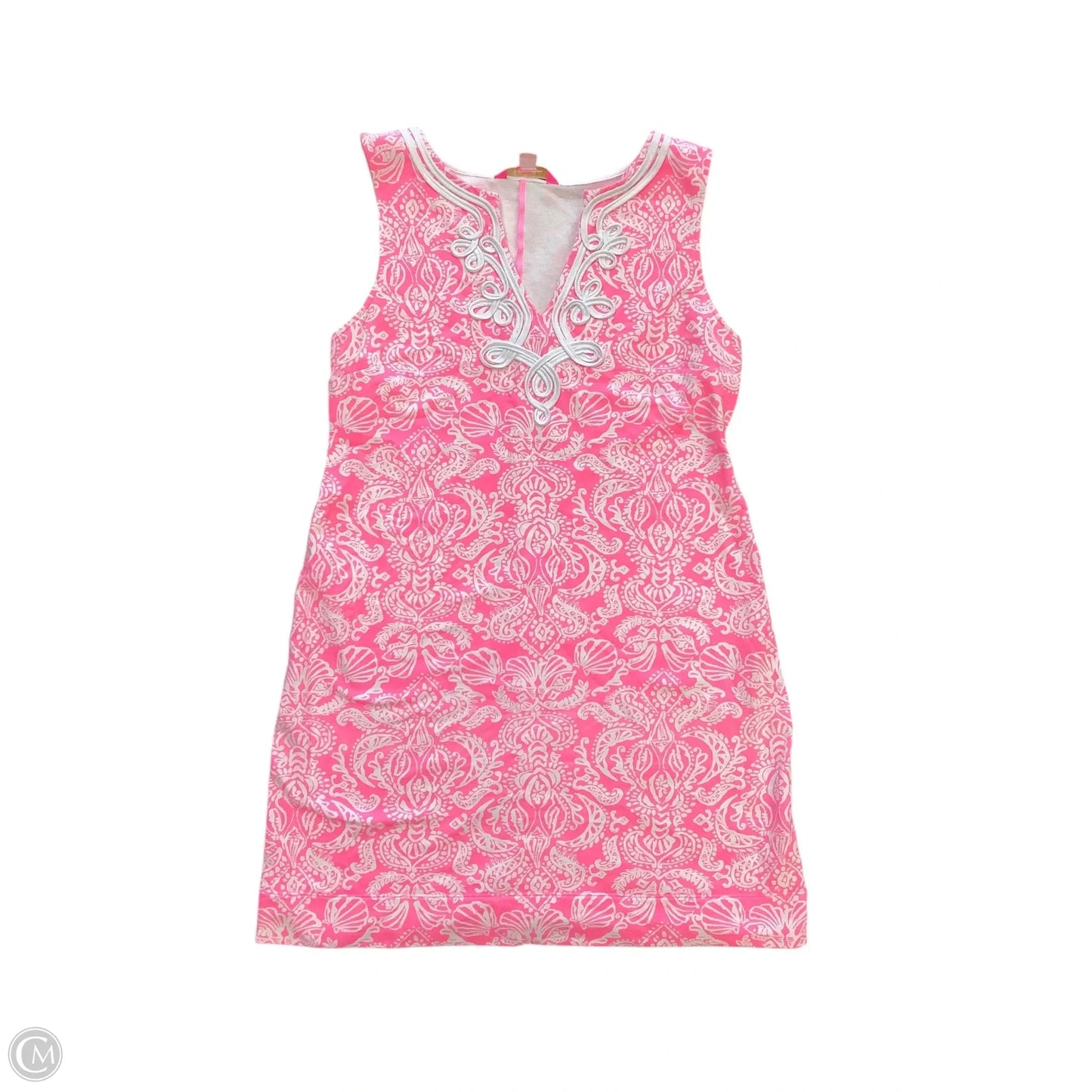 Dress Designer By Lilly Pulitzer In Pink & White, Size: L