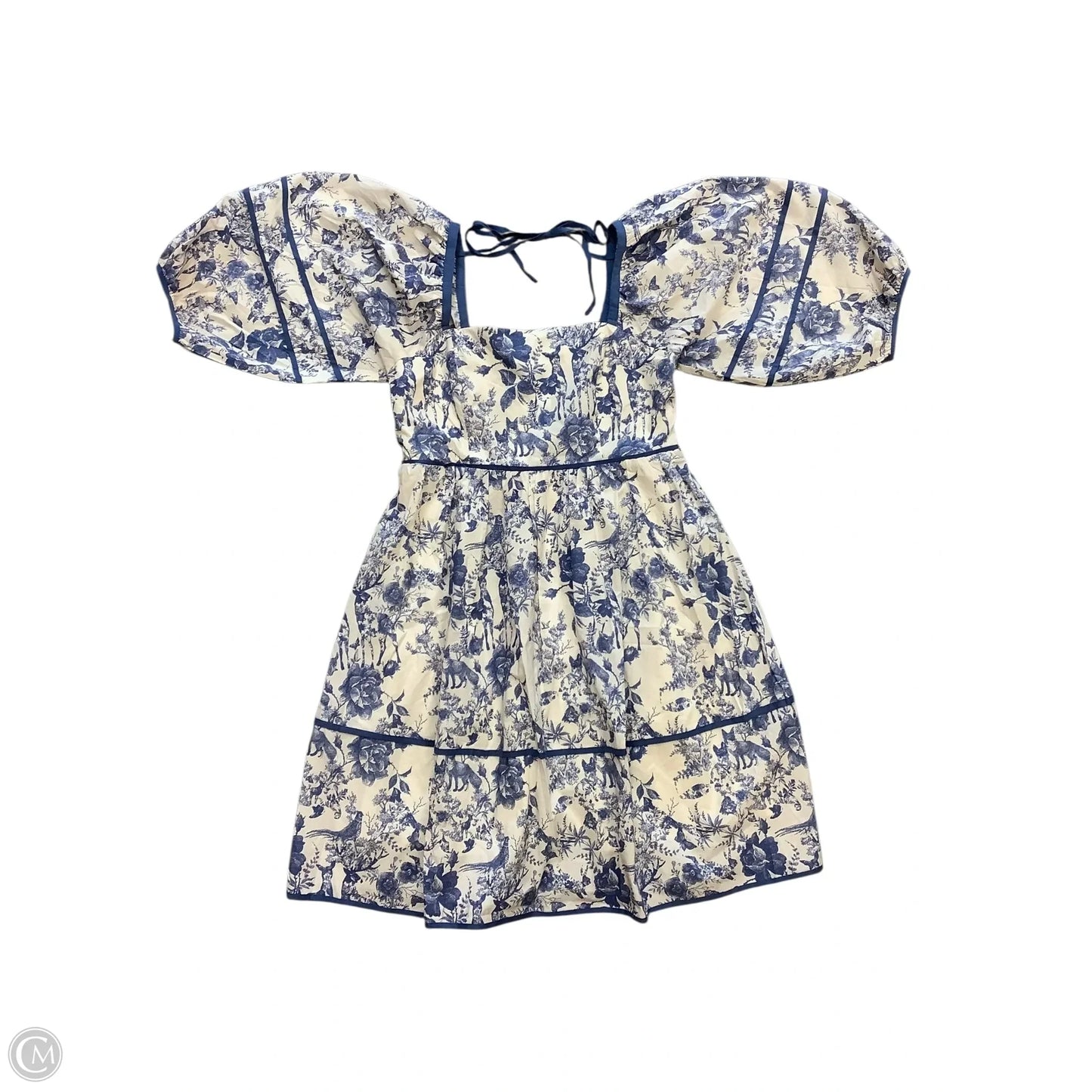 Dress Casual Midi By Cmb In Blue & White, Size: M