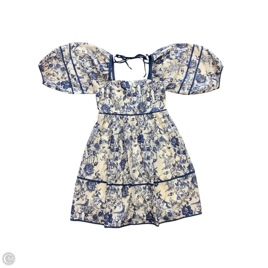 Dress Casual Midi By Cmb In Blue & White, Size: M