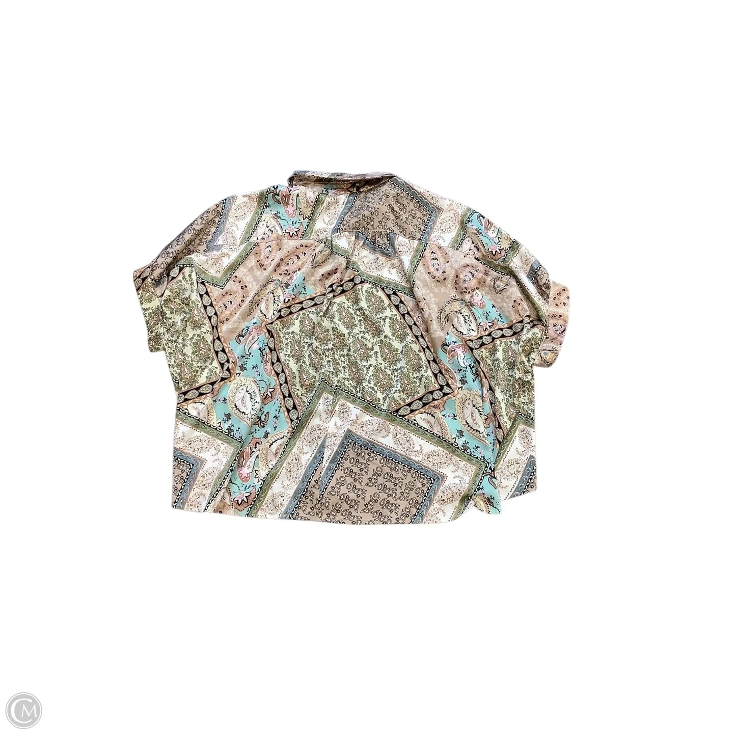 Blouse Short Sleeve By Ee Some In Tan, Size: M