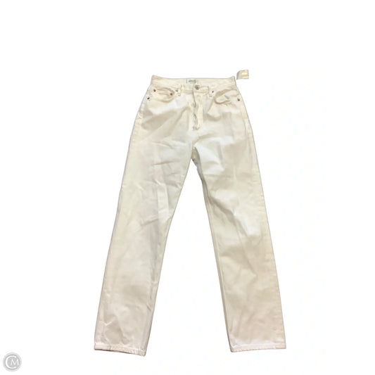 Jeans Straight By Agolde In White Denim, Size: 4