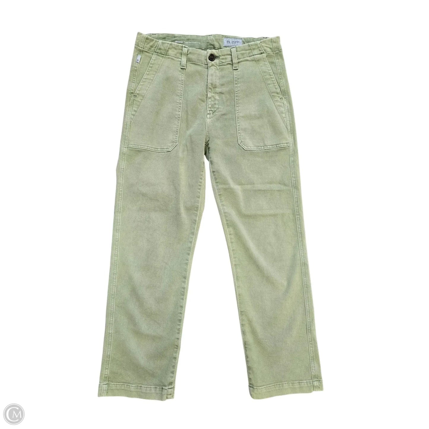 Jeans Straight By Ag Jeans In Green Denim, Size: 2(25)