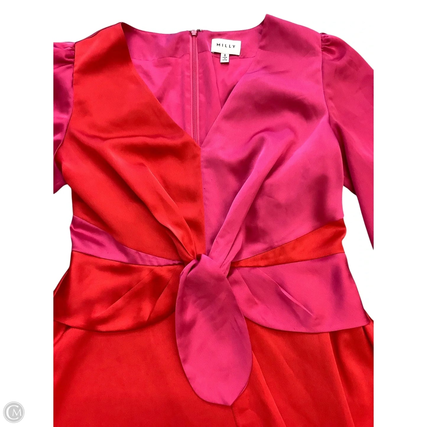 Dress Designer By Milly In Pink & Red, Size: 8