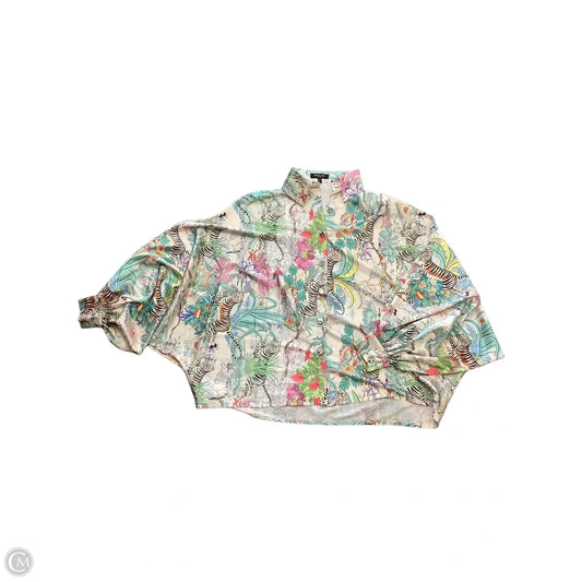 Blouse Long Sleeve By Cma In Tropical Print, Size: Osfm