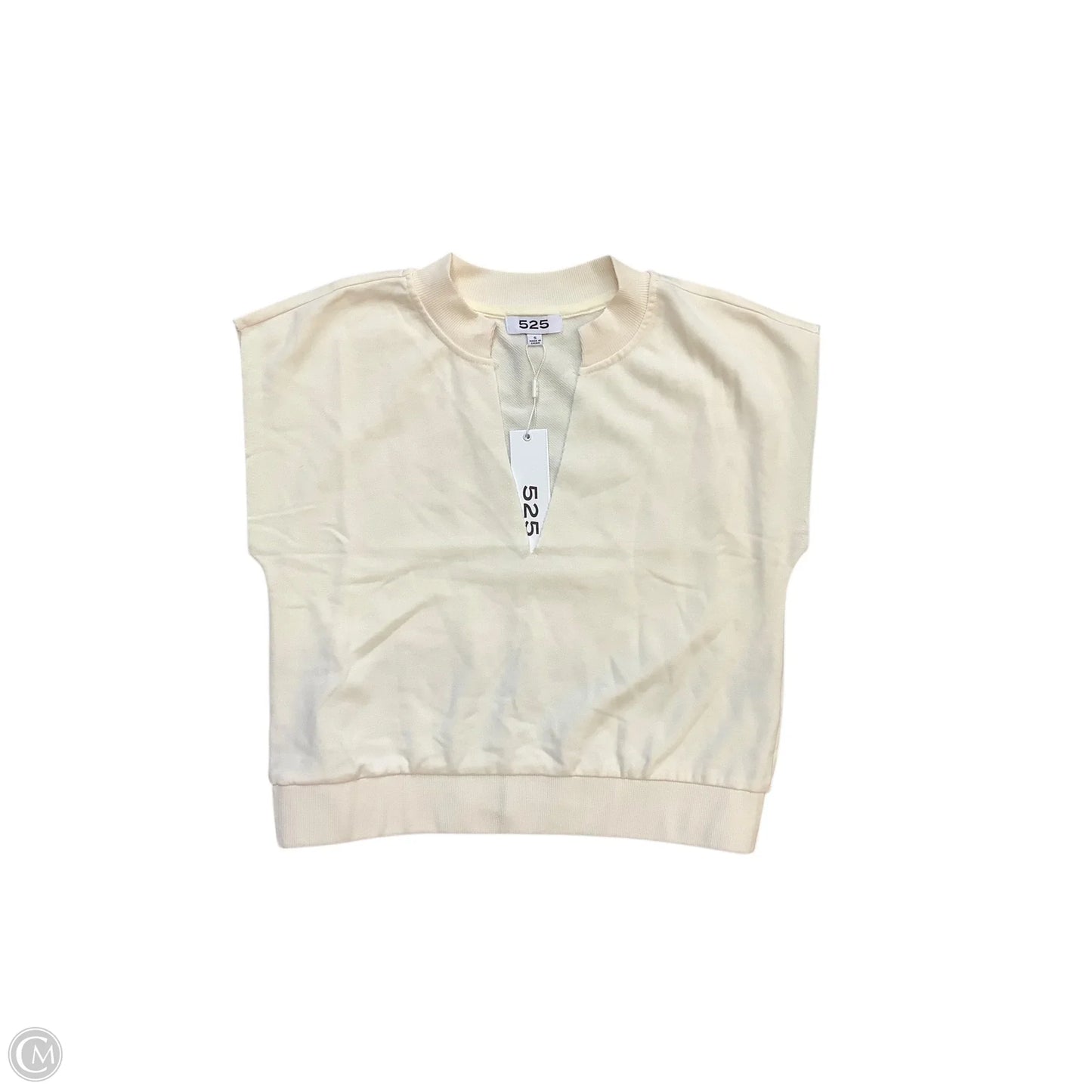Athletic Top Short Sleeve By 525 In Cream, Size: S