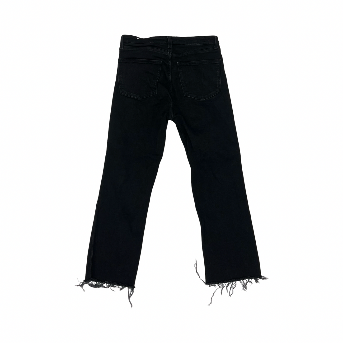 Jeans Straight By Zara In Black Denim, Size:8
