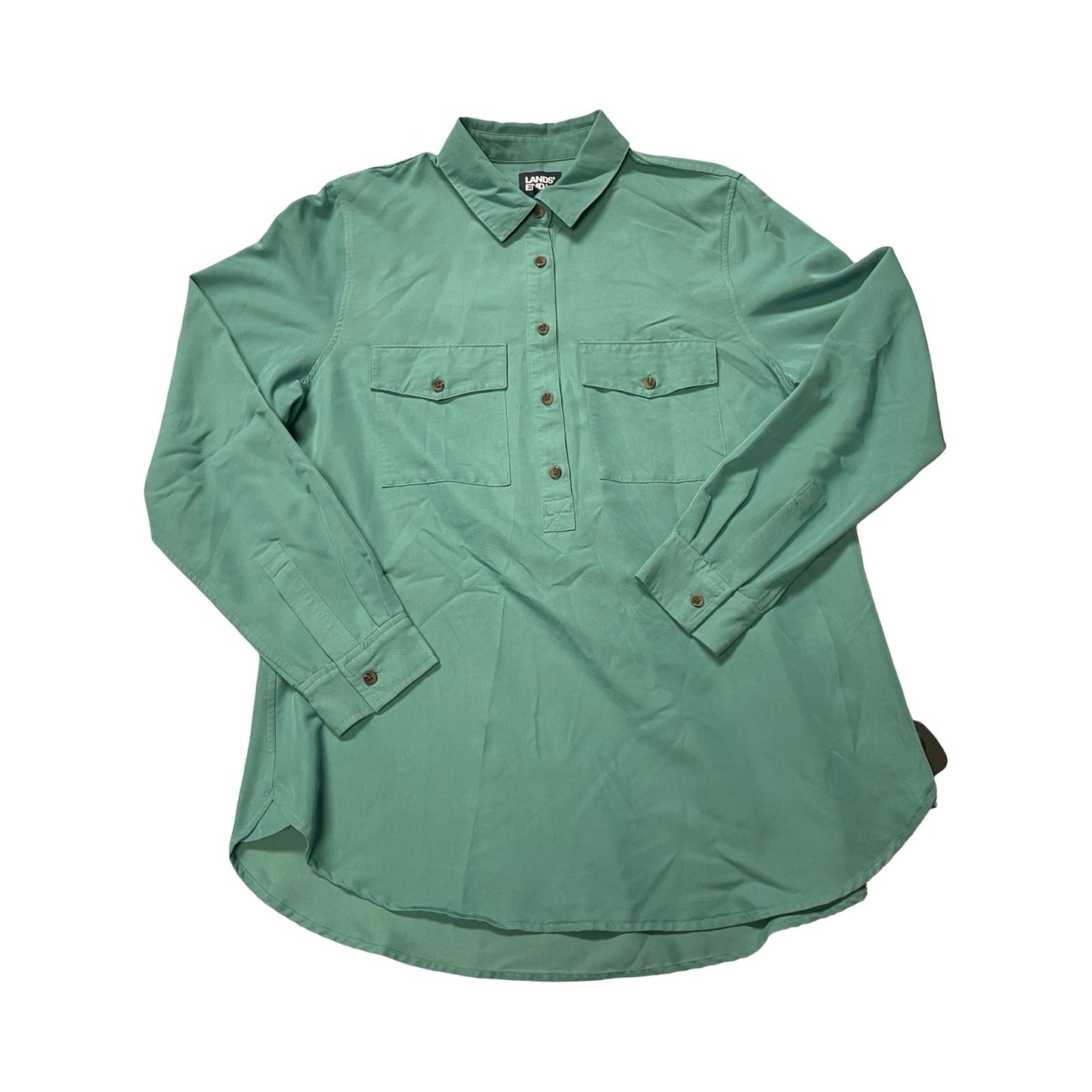 Top Ls By Lands End In Green, Size:L