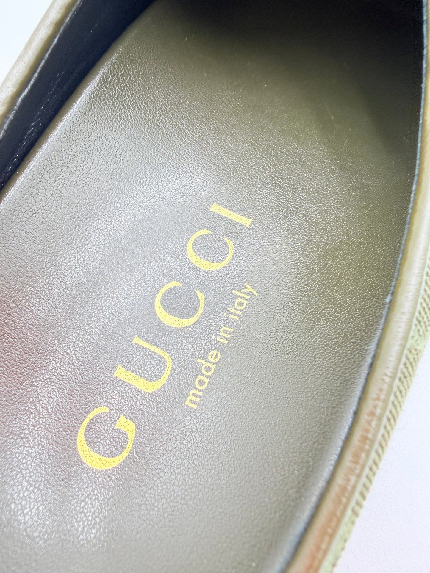 Shoes Luxury Designer By Gucci In Green, Size:6.5