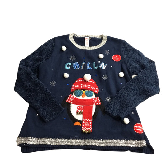 Sweater By Holiday Time In Navy, Size: 2x