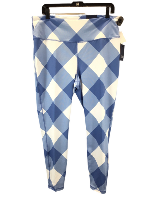 Athletic Leggings By Crown And Ivy In Blue & White, Size: Xl