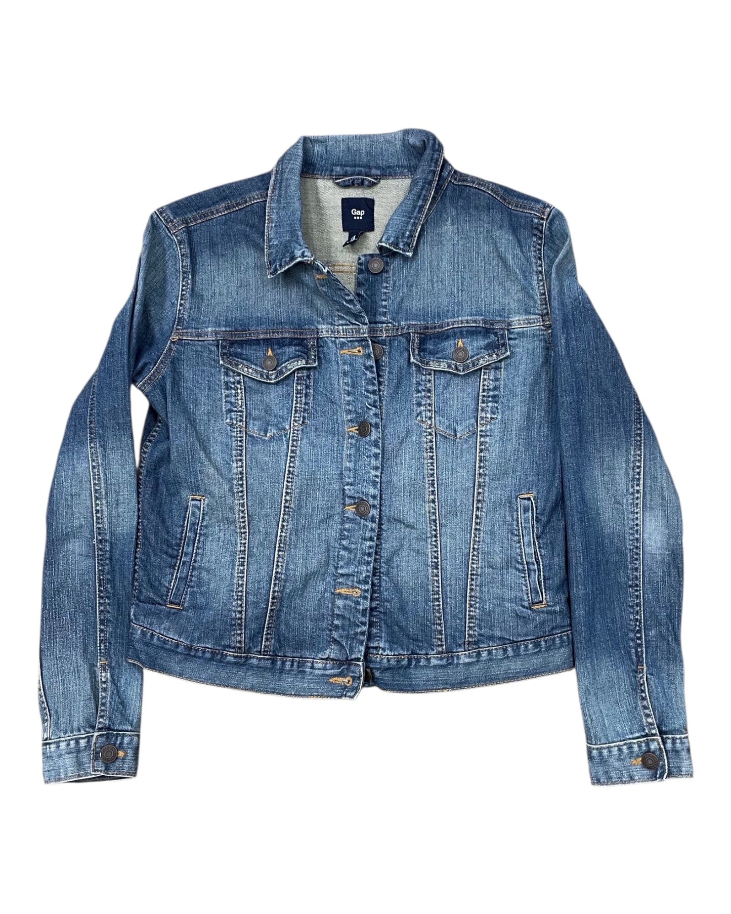 Jacket Denim By Gap In Blue Denim, Size:M