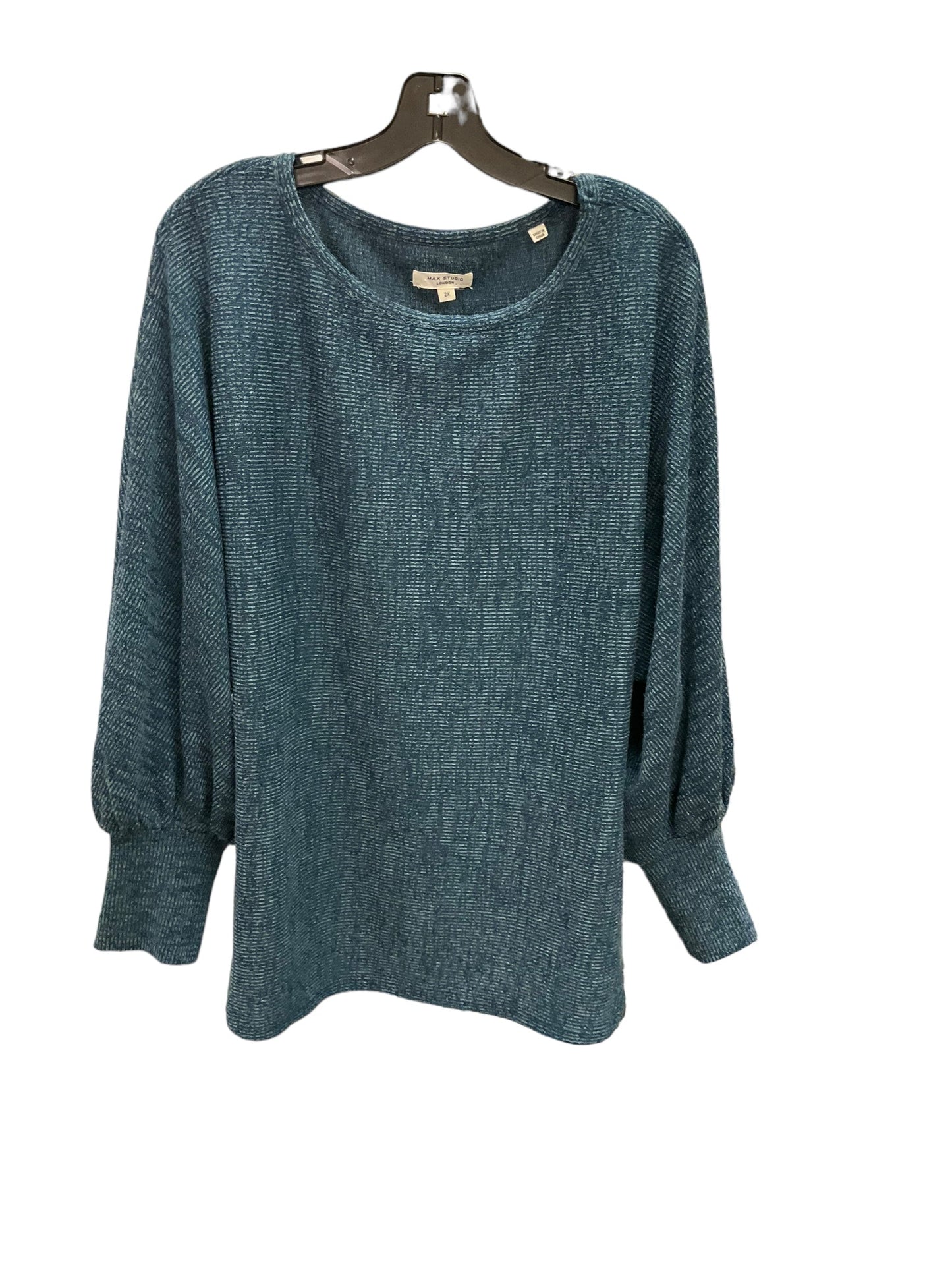 Top Long Sleeve By Max Studio In Teal, Size: 24