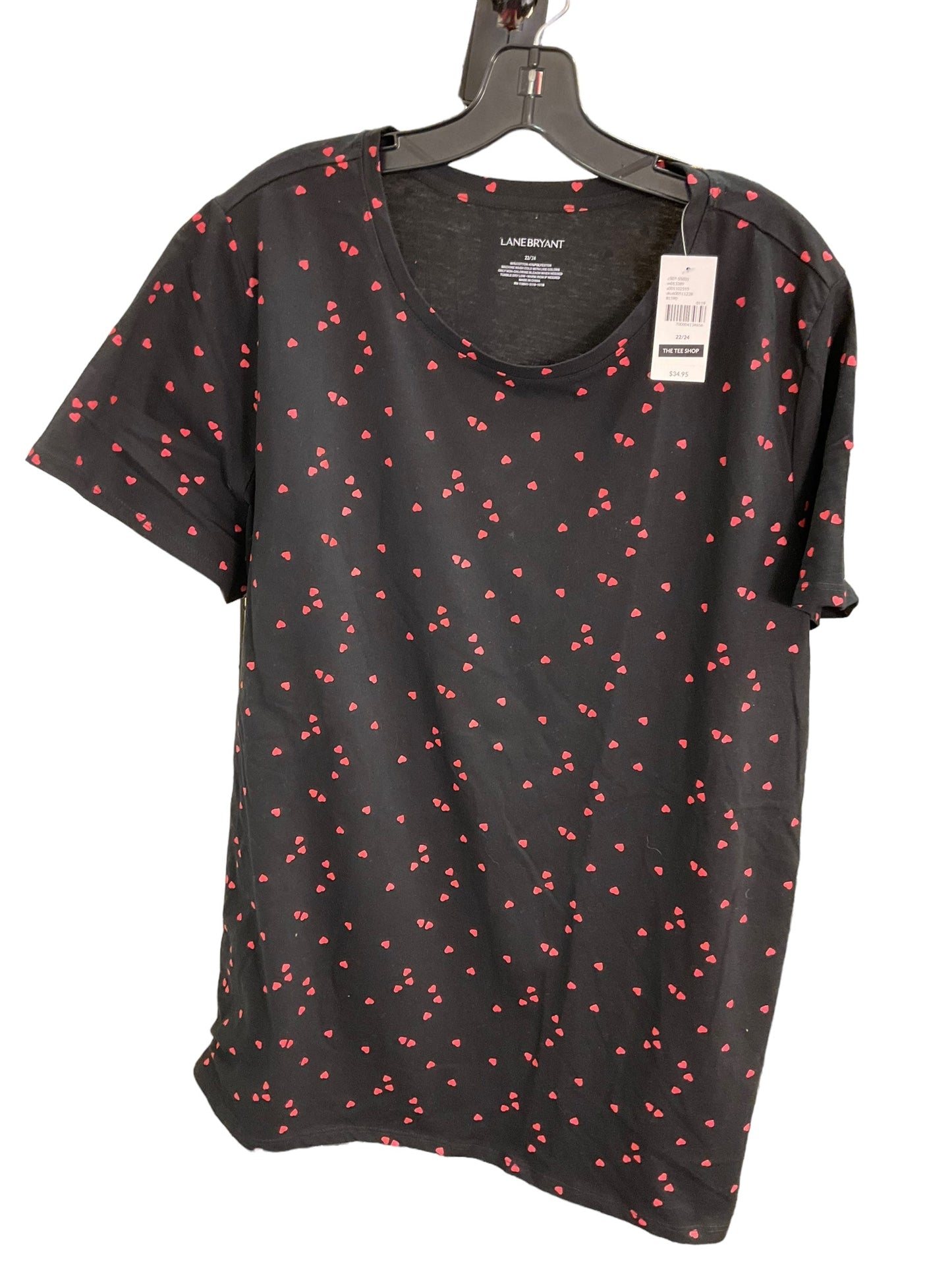 Top Short Sleeve By Lane Bryant In Black Red, Size: 22