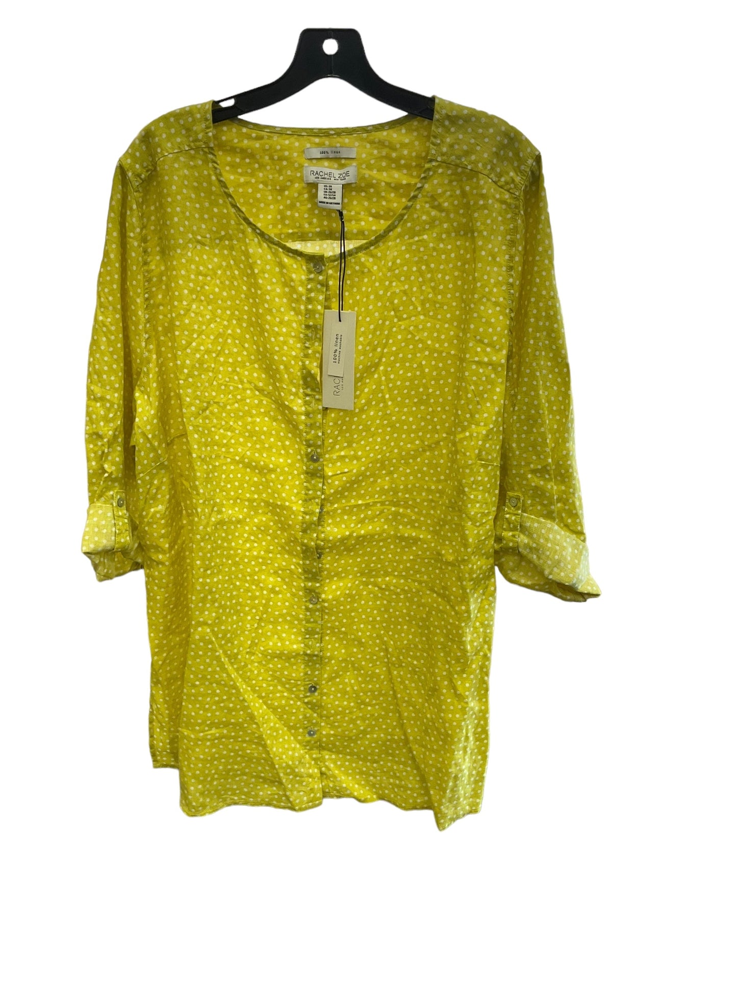 Top Long Sleeve Designer By Rachel Zoe In Lime Green, Size: 26