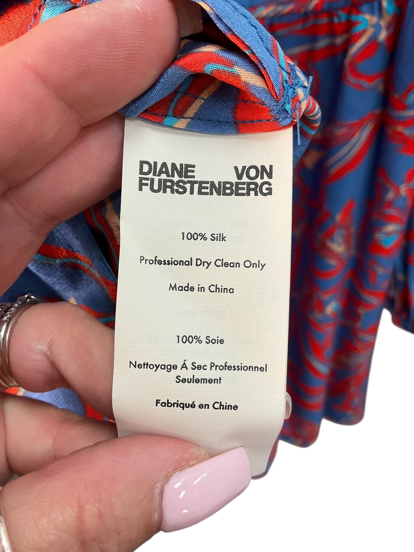 Dress Designer By Diane Von Furstenberg In Blue, Size: L