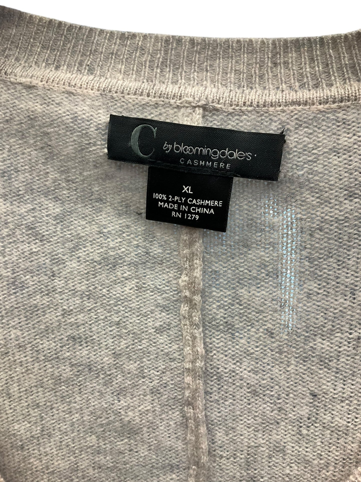 Sweater Cashmere By Bloomingdales In Grey, Size: Xl