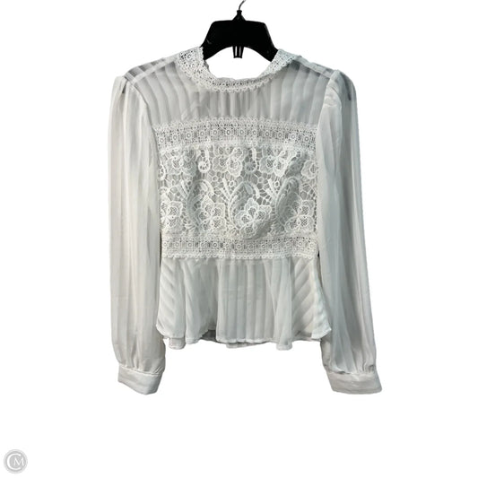 Top Long Sleeve By Haute Monde In White, Size: M