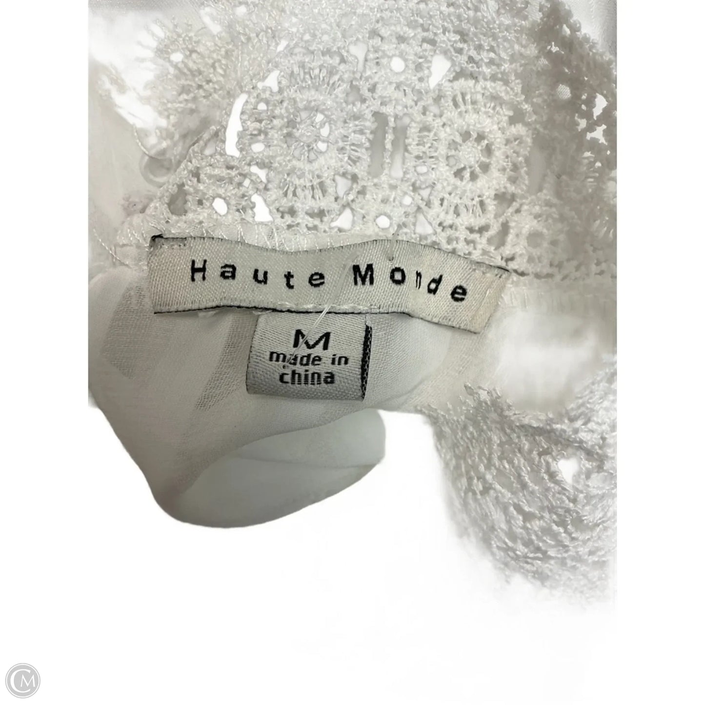 Top Long Sleeve By Haute Monde In White, Size: M