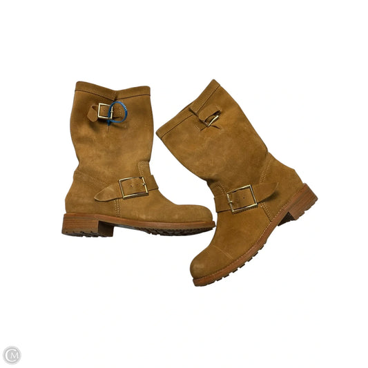 Boots Luxury Designer By Jimmy Choo In Tan, Size: 6