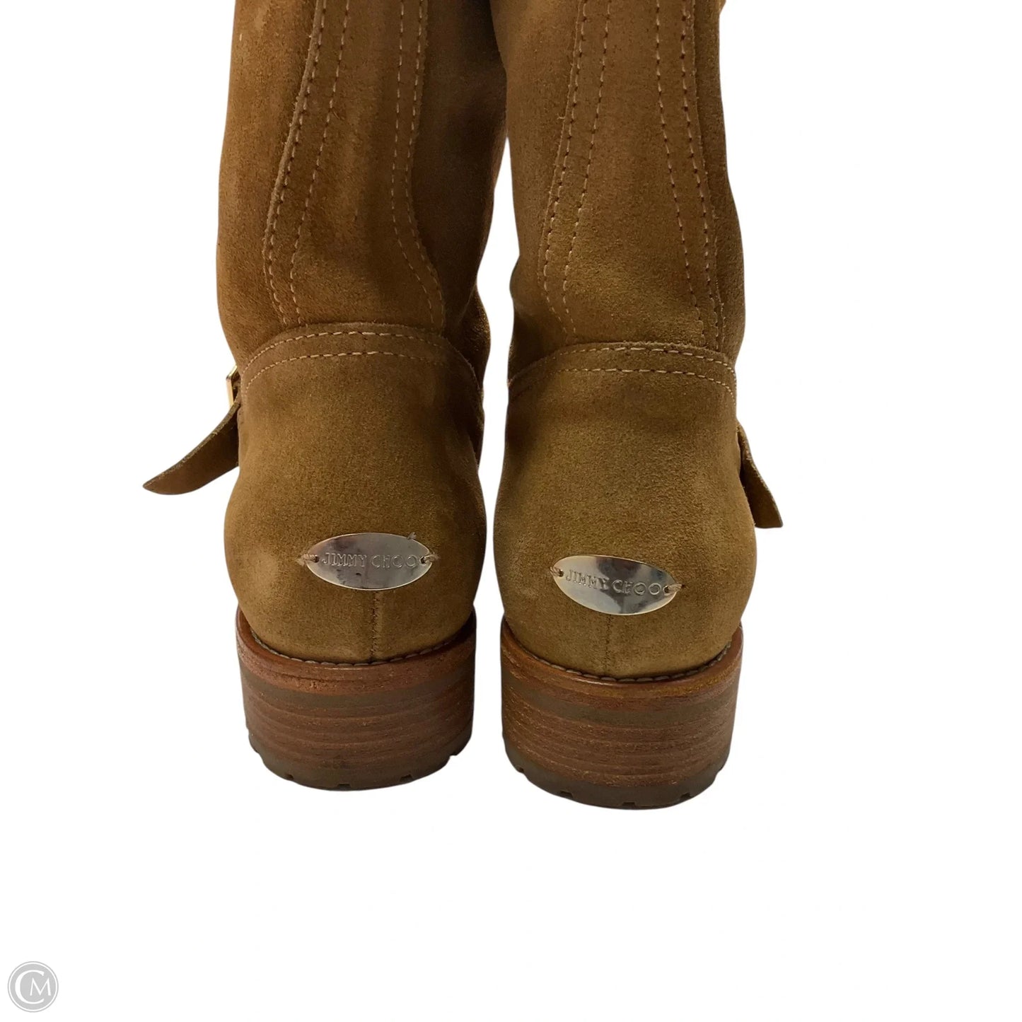 Boots Luxury Designer By Jimmy Choo In Tan, Size: 6