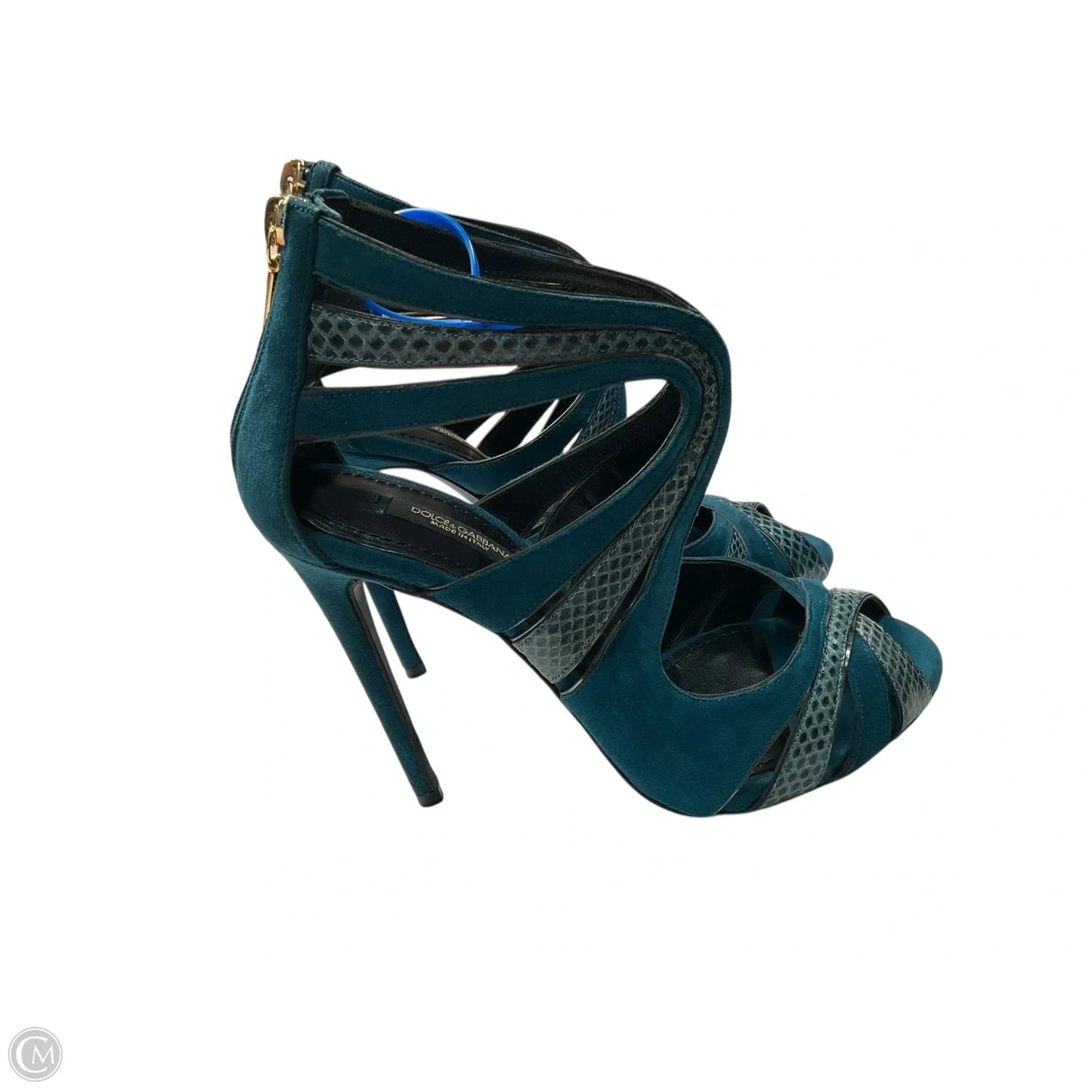 Sandals Luxury Designer By Dolce And Gabbana In Teal, Size: 6