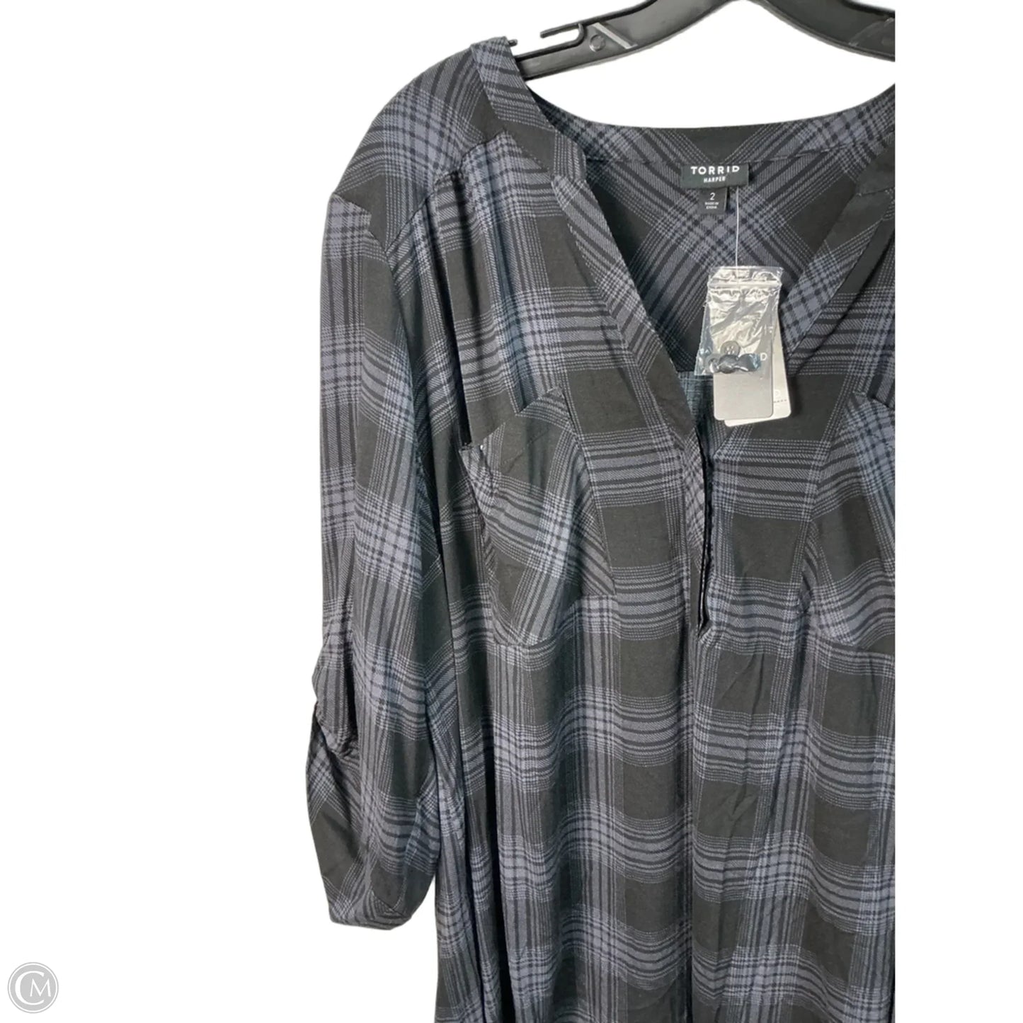 Top 3/4 Sleeve By Torrid In Black, Size: 18
