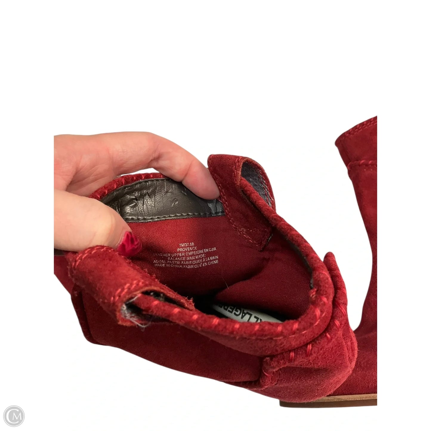 Boots Ankle Heels By Karl Lagerfeld In Red, Size: 7