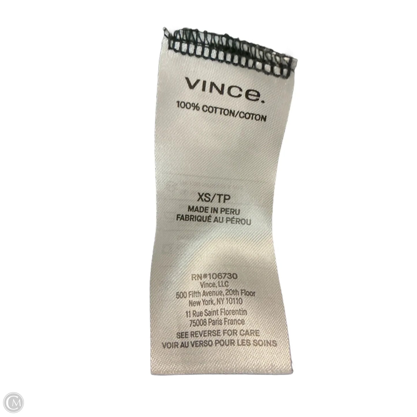 Top Long Sleeve Basic By Vince In Black, Size: Xs