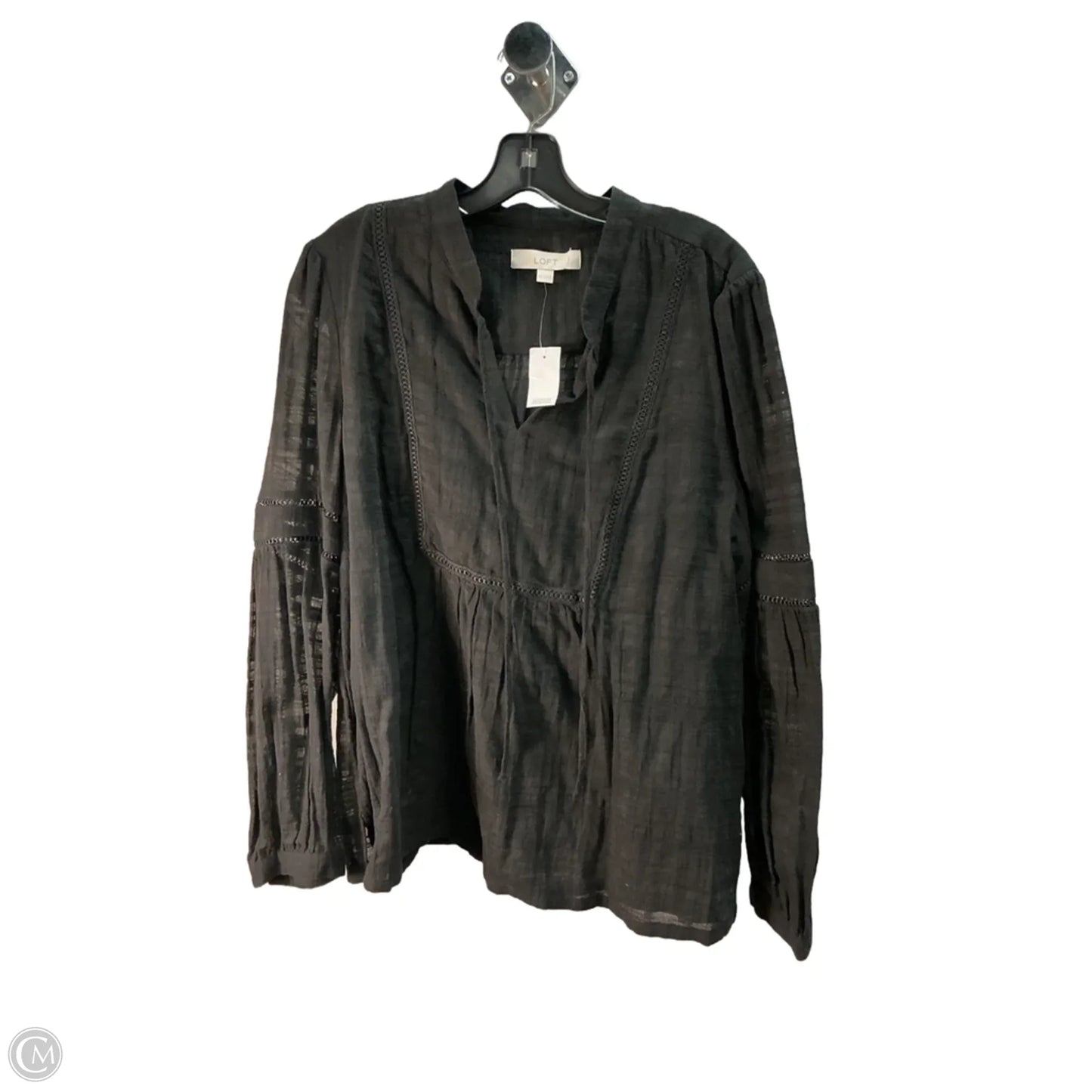 Top Long Sleeve By Loft In Black, Size: 18