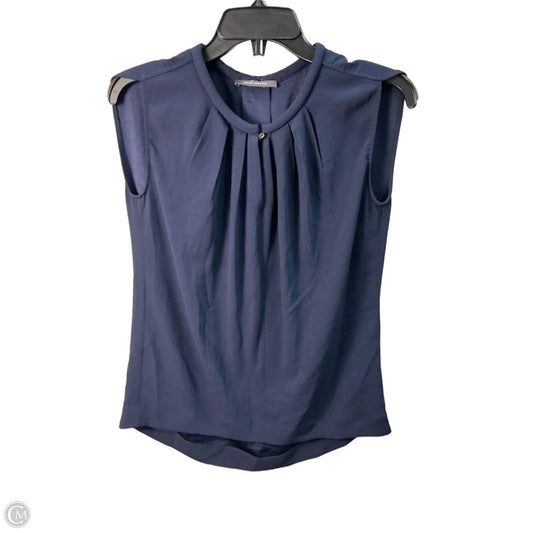 Top Sleeveless Designer By Neiman Marcus In Navy, Size: S