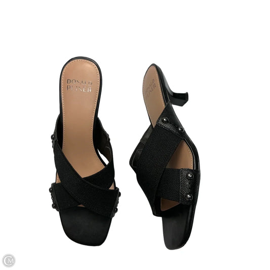 Sandals Heels Kitten By Donald Pliner In Black, Size: 8