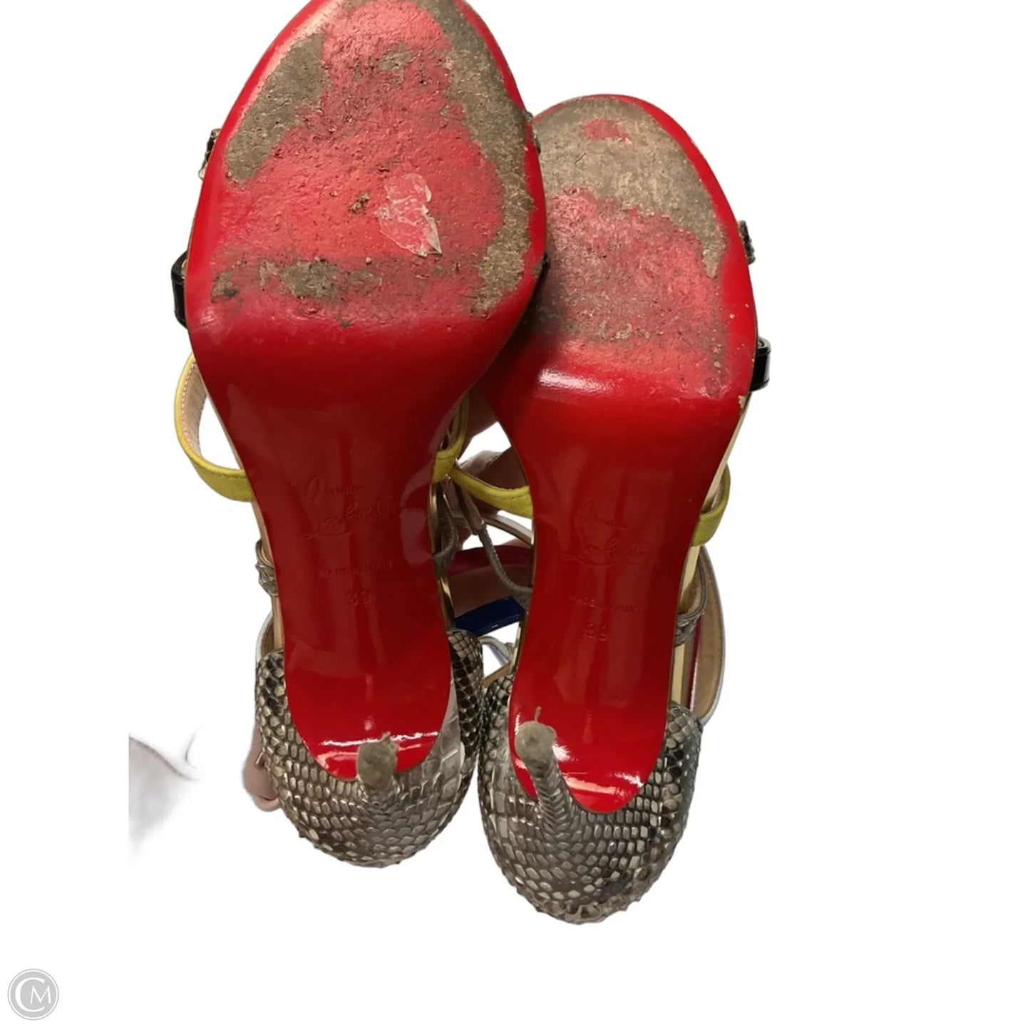 Shoes Luxury Designer By Christian Louboutin In Snakeskin Print, Size: 9