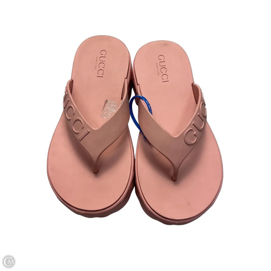 Sandals Luxury Designer By Gucci In Pink, Size: 6