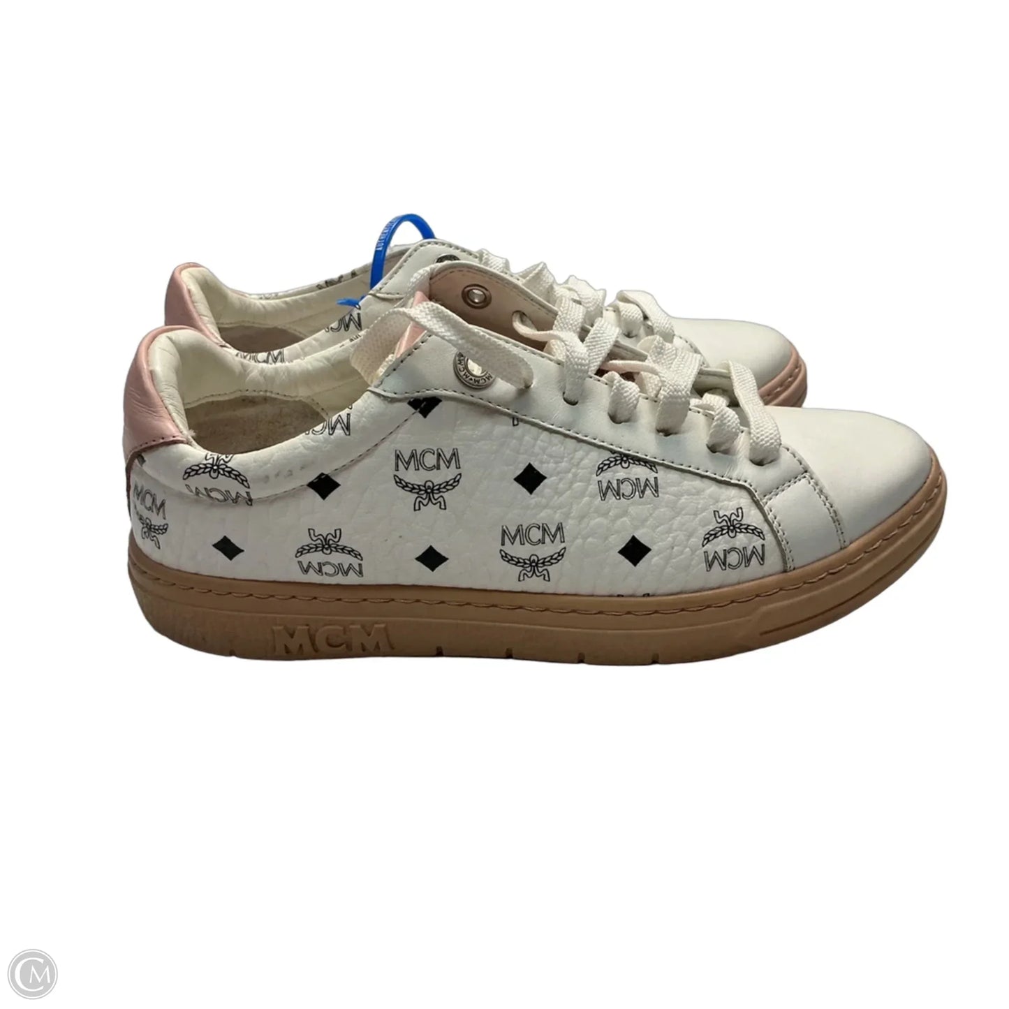 Shoes Luxury Designer By Mcm In Pink & White, Size: 5