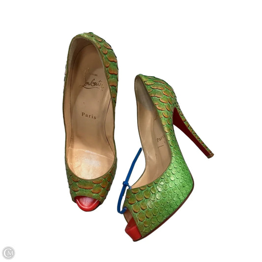 Shoes Luxury Designer By Christian Louboutin In Green, Size: 8