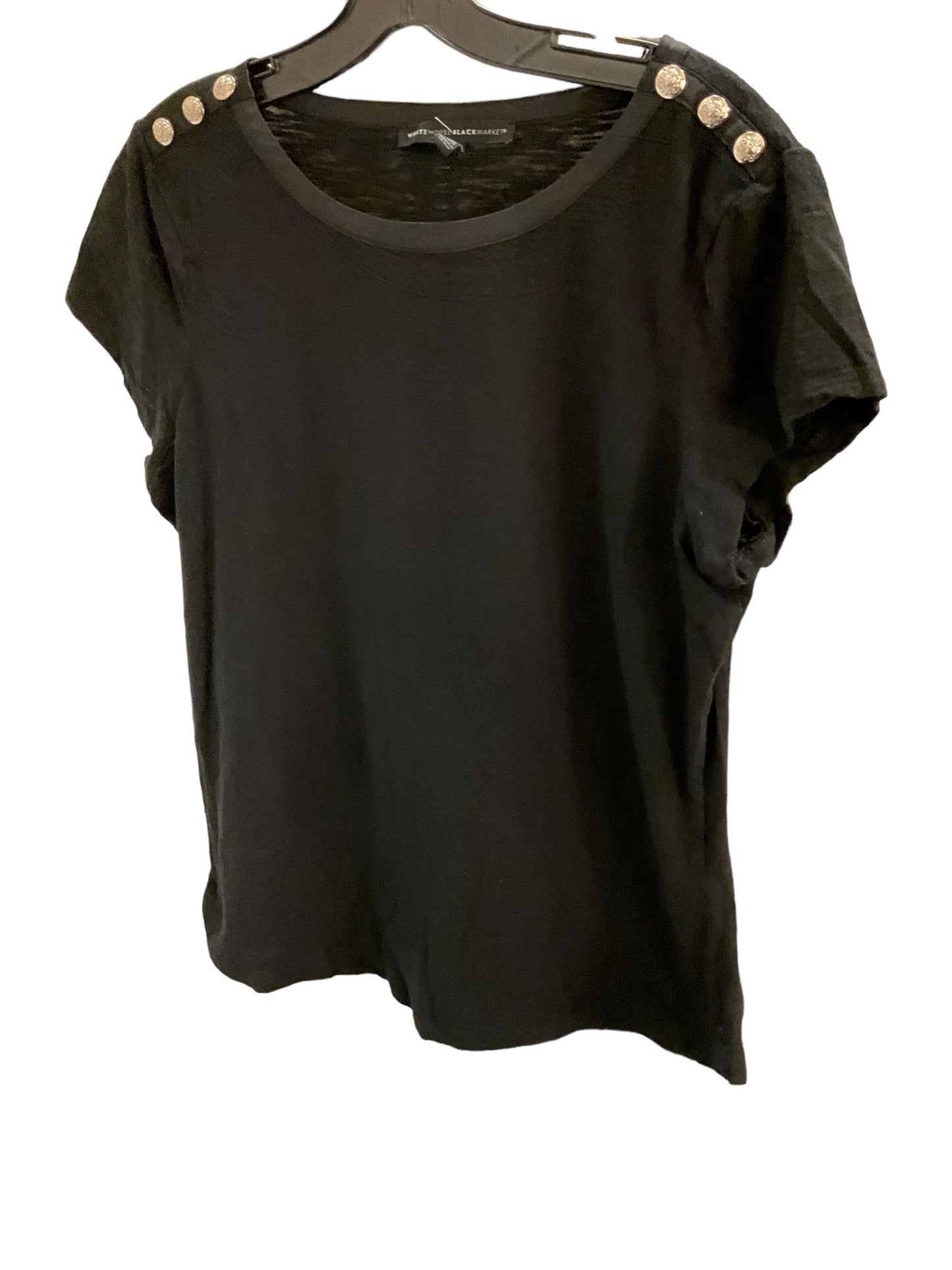 Top Short Sleeve By White House Black Market In Black, Size: L