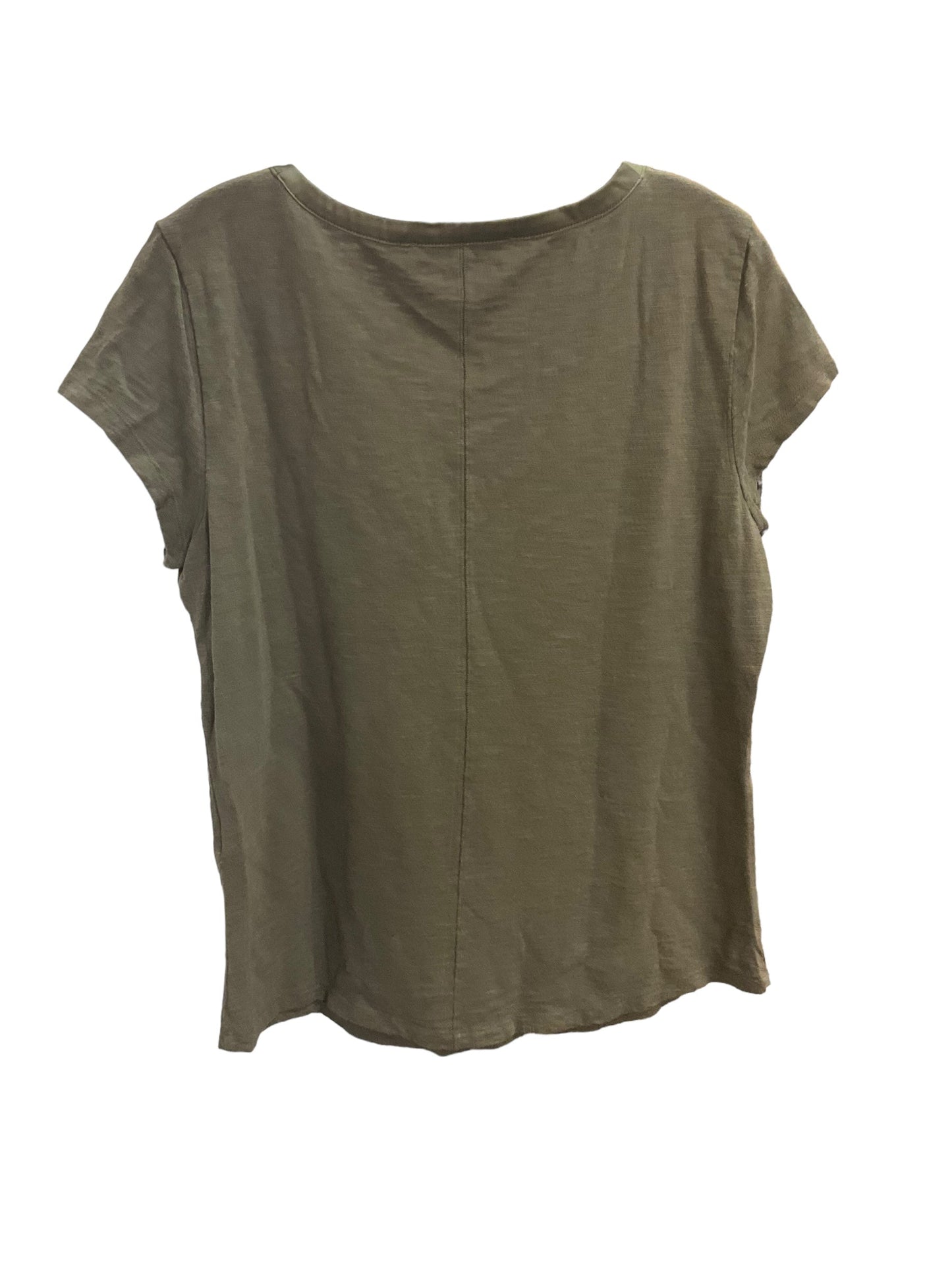 Top Short Sleeve By White House Black Market In Olive, Size: L