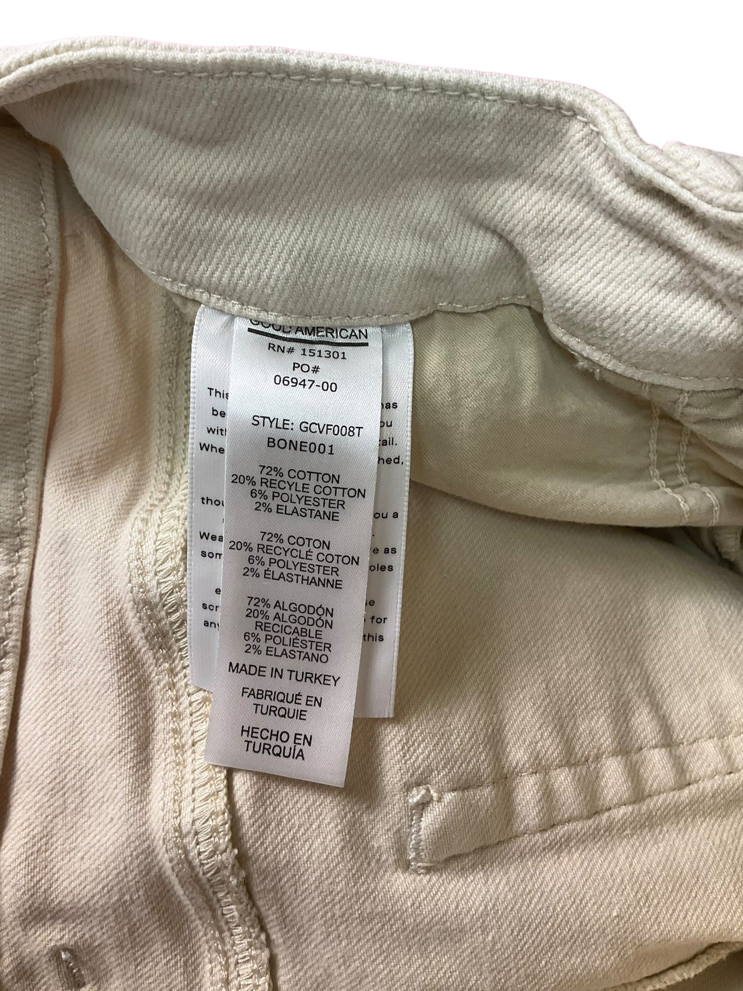 Jeans Straight By Good American In Cream, Size: 10