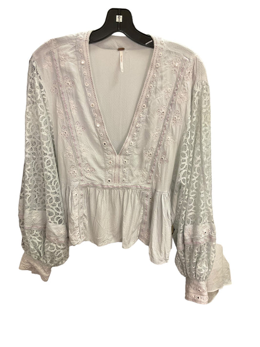 Top Long Sleeve By Free People In Light Blue, Size: S