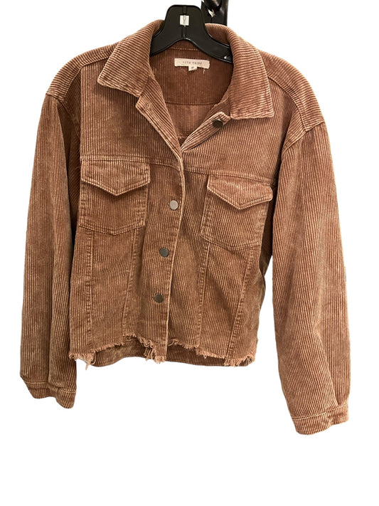 Jacket Shirt By Clothes Mentor In Tan, Size: S