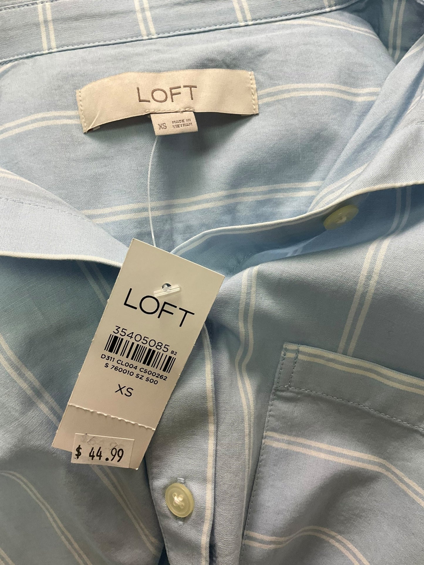 Top Long Sleeve By Loft In Light Blue, Size: Xs