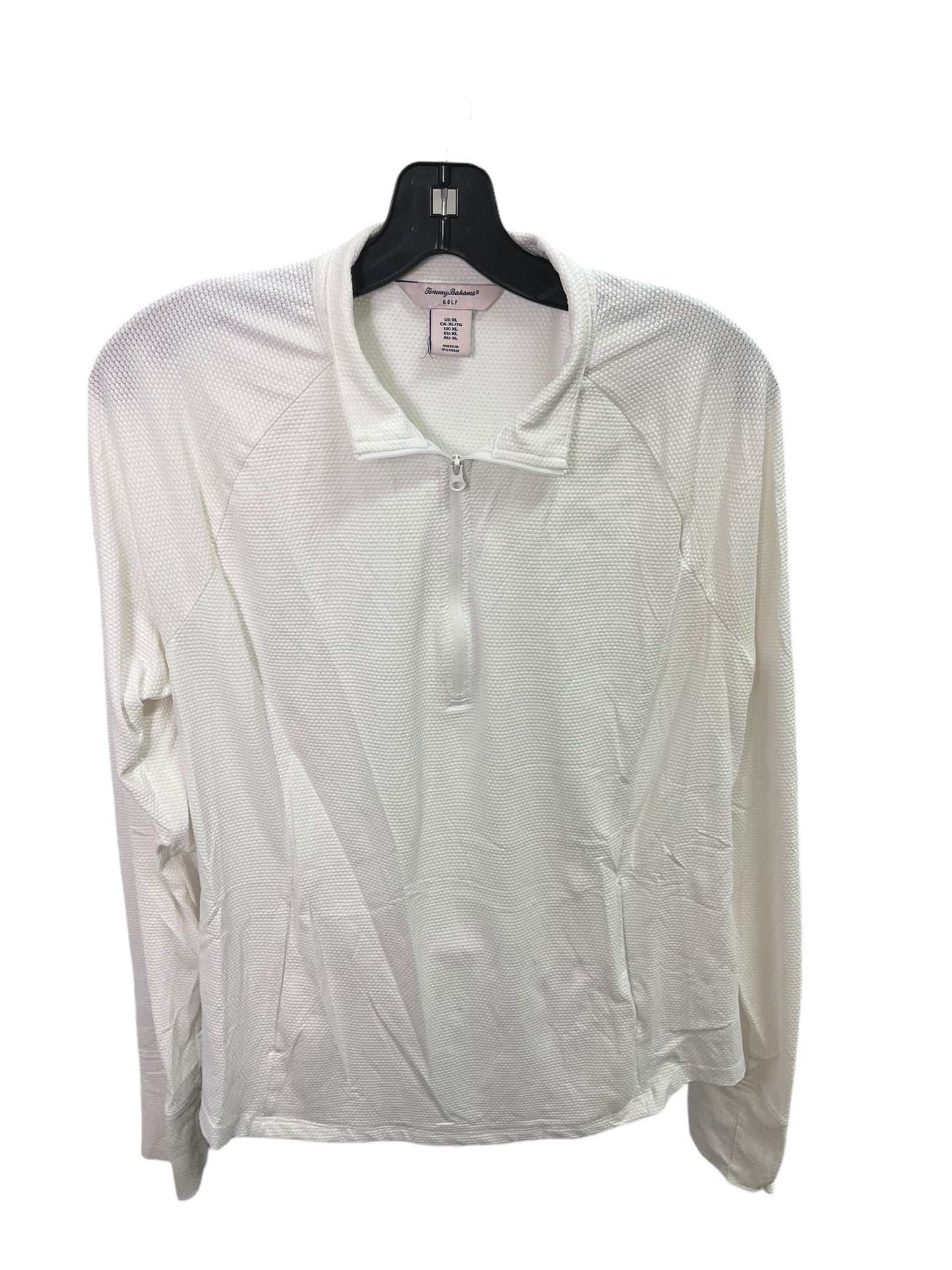 Athletic Top Long Sleeve Collar By Tommy Bahama In White, Size: Xl