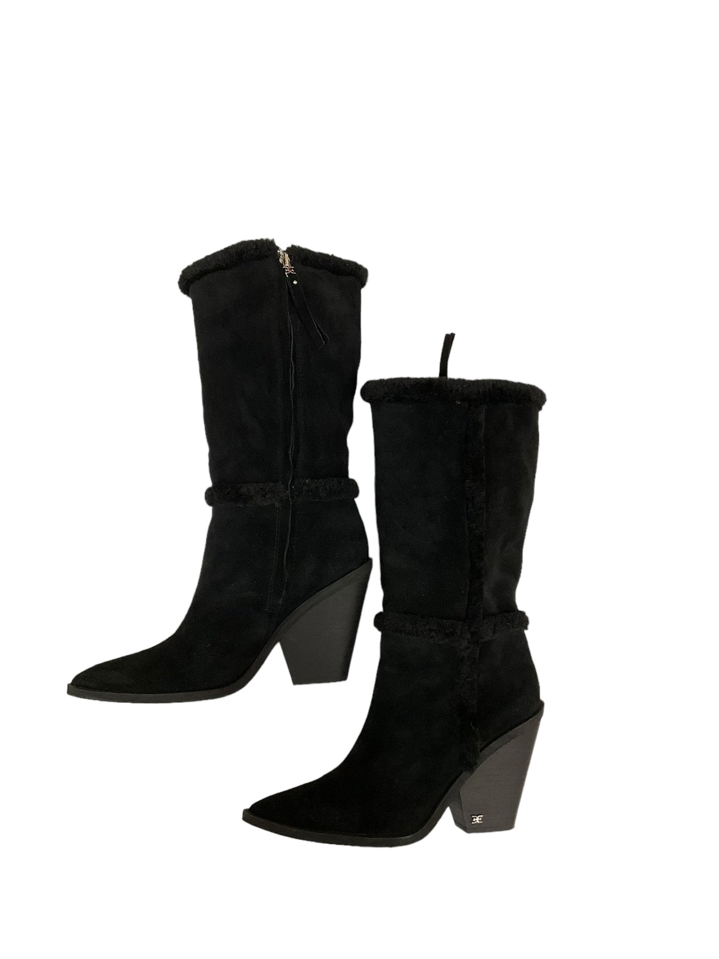 Boots Mid-calf Heels By Sam Edelman In Black, Size: 9.5