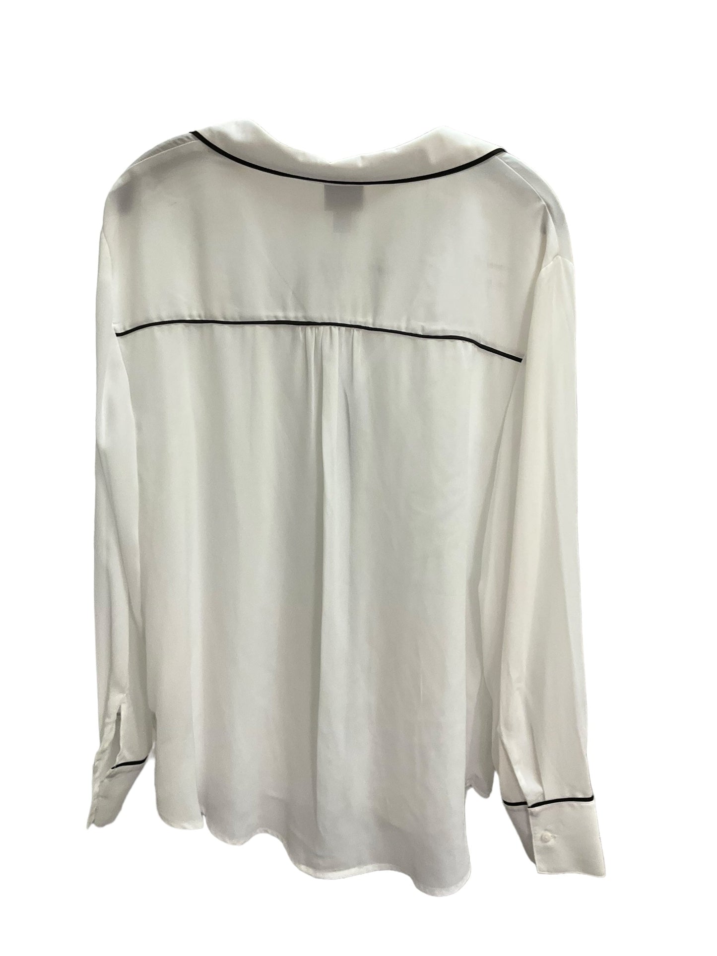 Top Long Sleeve By Worthington In White Black, Size: 18