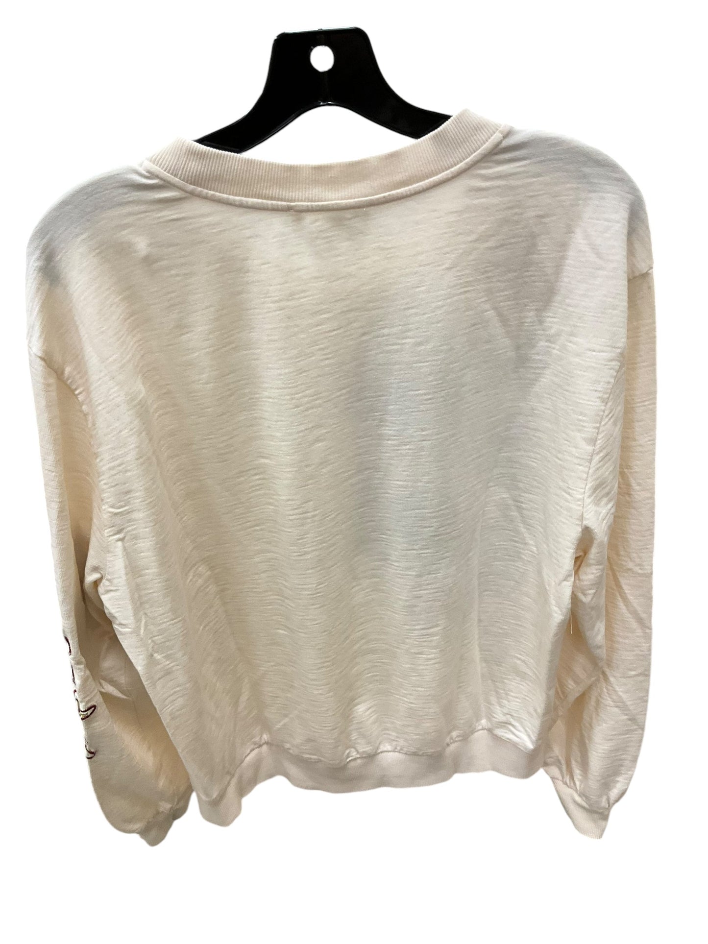 Top Long Sleeve By Anthropologie In Cream, Size: L